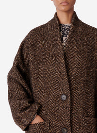 Manteau Bachir en laine mélangée - Marron