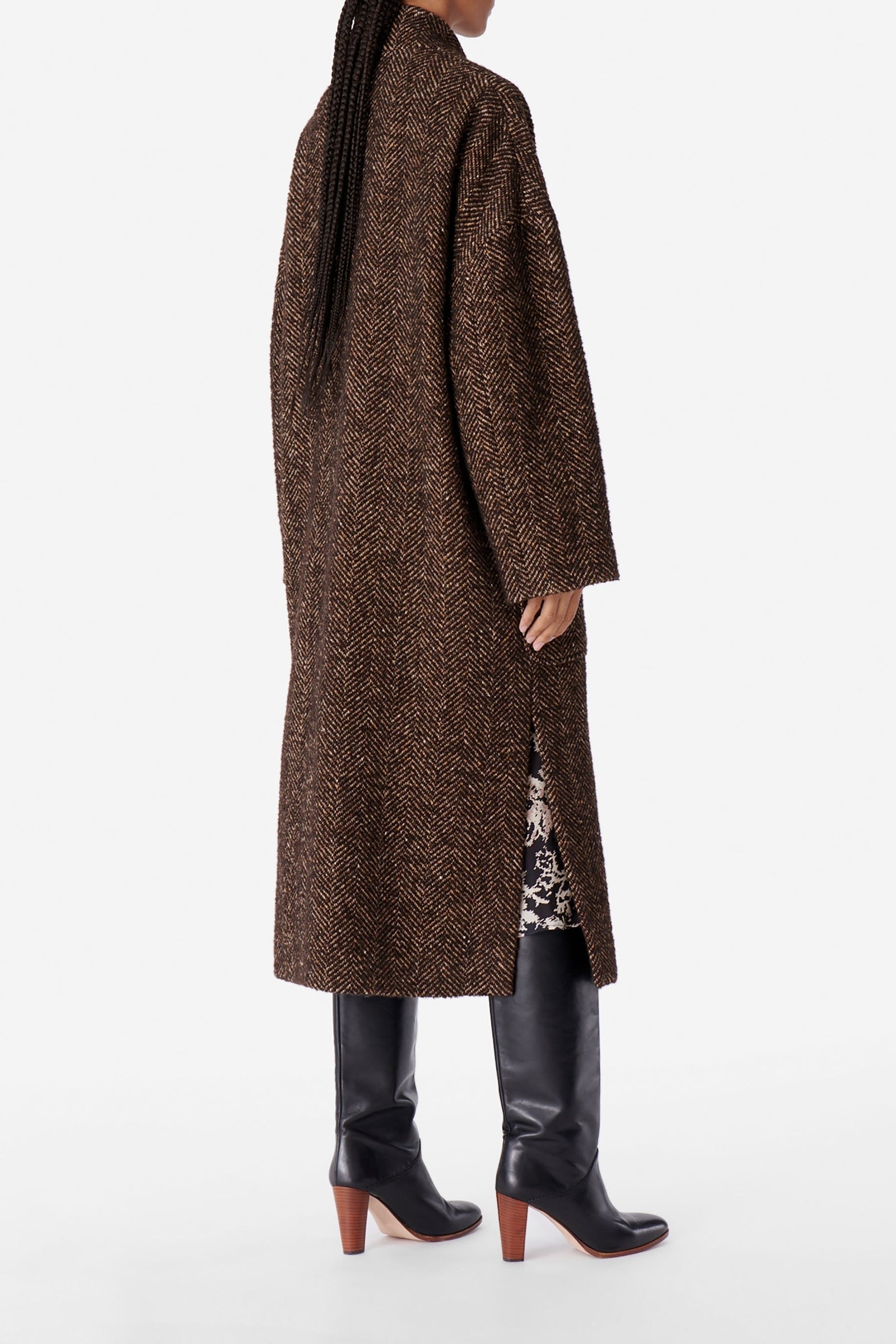 Manteau Bachir en laine mélangée - Marron