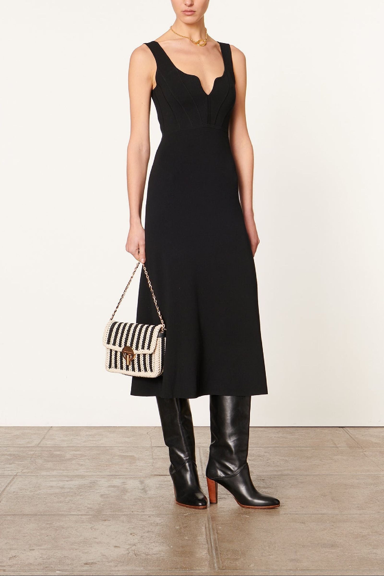 Robe longue à bretelles - Noir