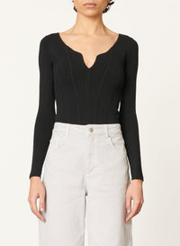 Pull Drea à col V - Noir