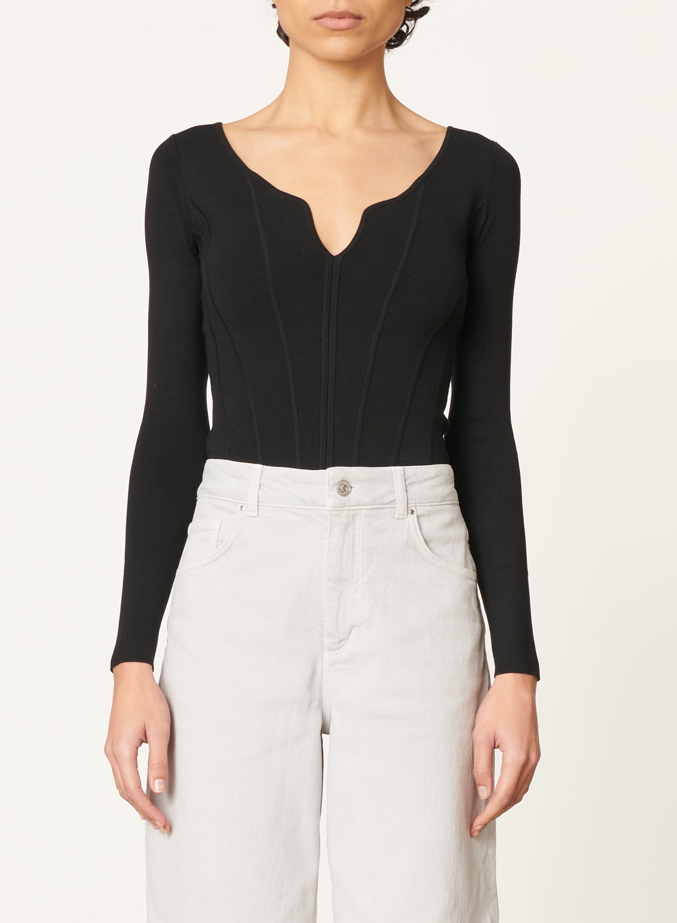 Pull Drea à col V - Noir