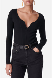 Pull Drea à col V - Noir
