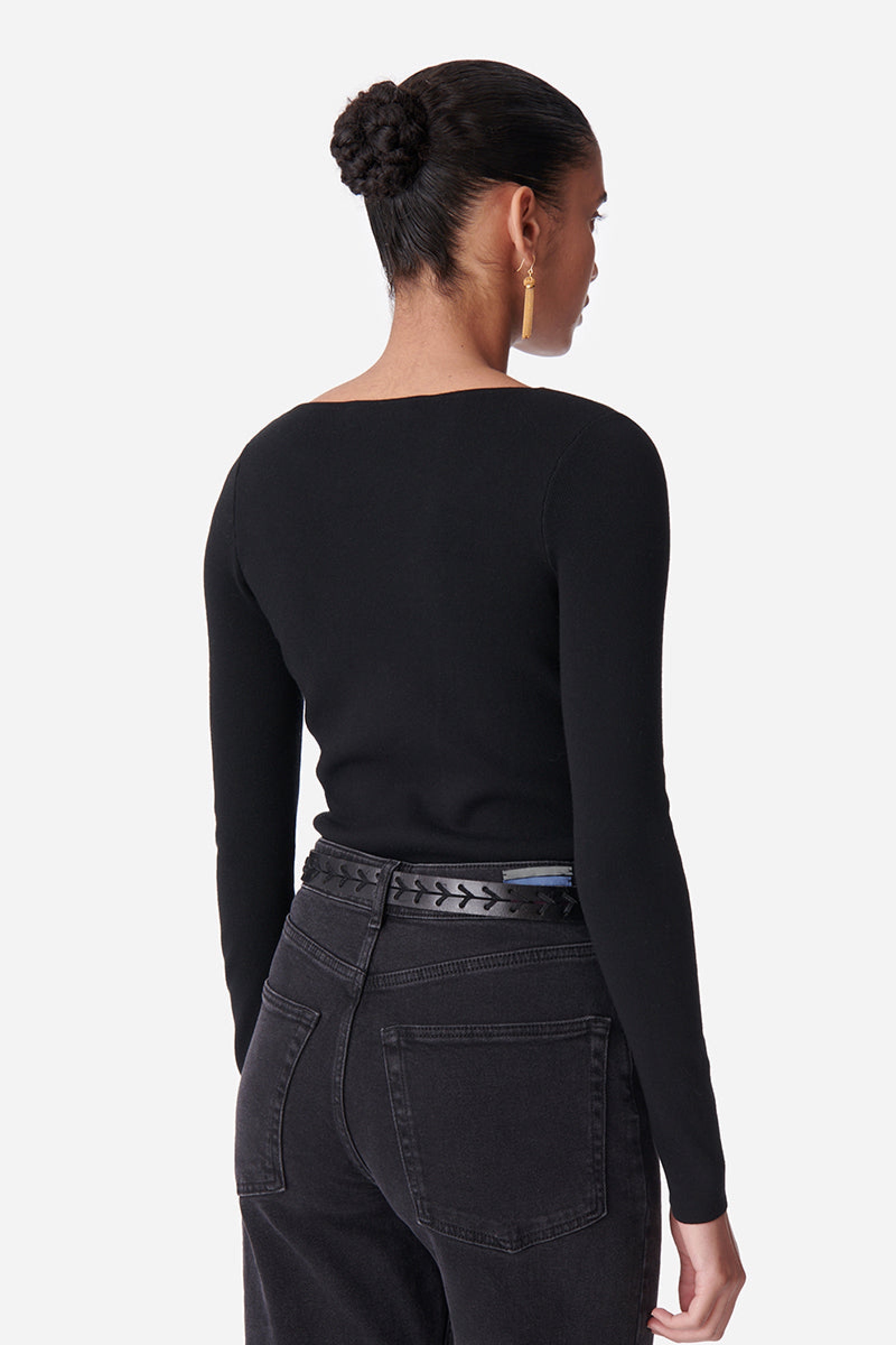 Pull Drea à col V - Noir