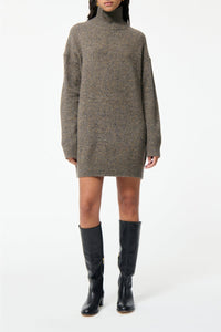 Robe courte Florina en laine - Taupe