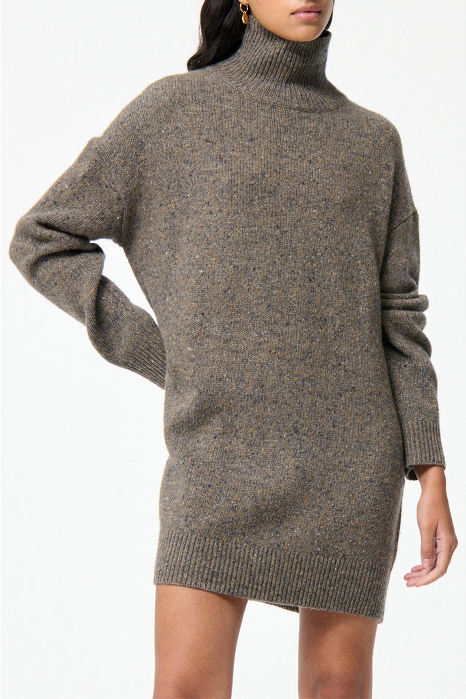 Robe courte Florina en laine - Taupe