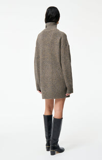 Robe courte Florina en laine - Taupe