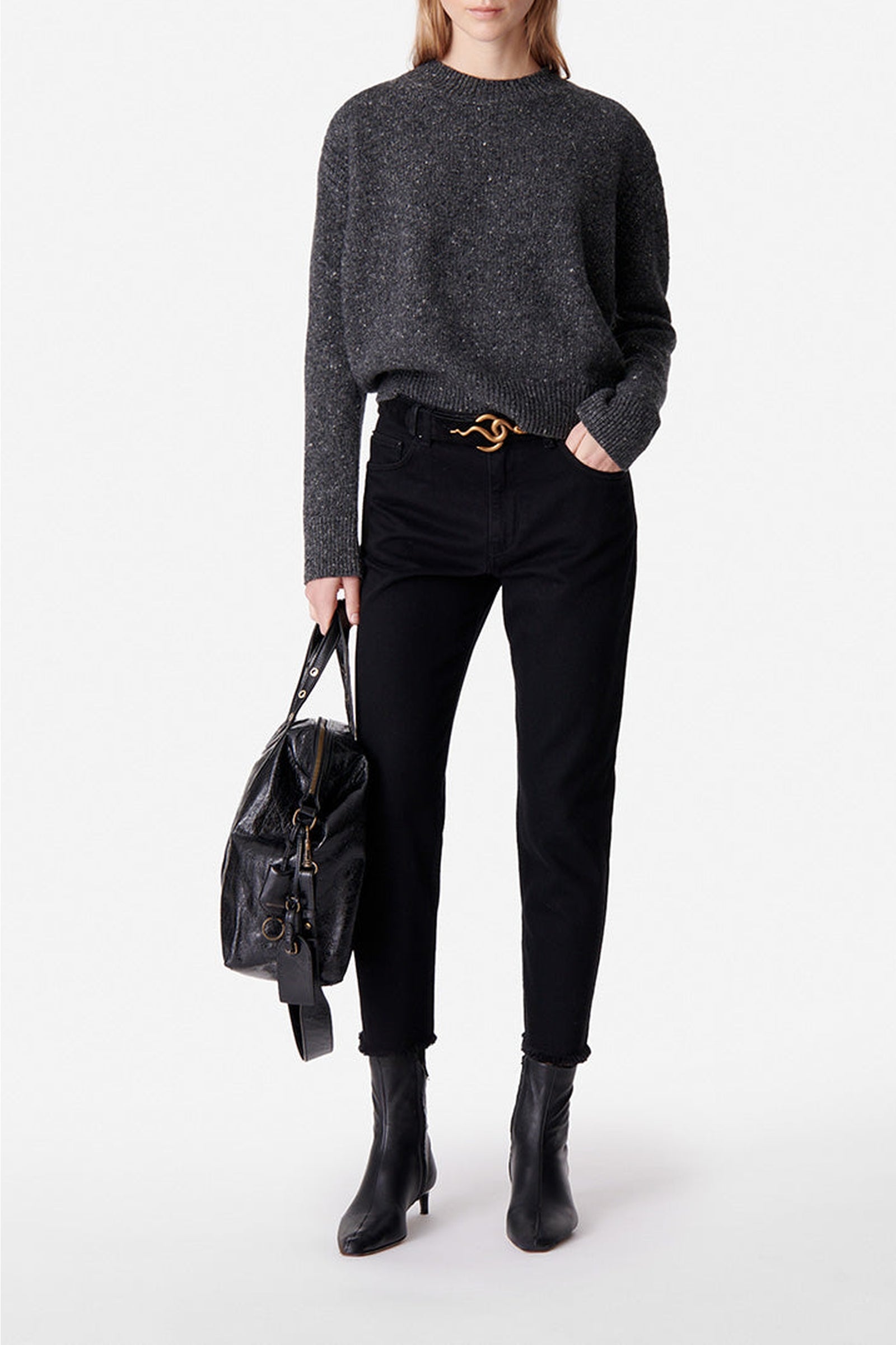 Pull Duena en laine - Gris Chiné