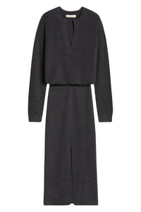 RECO : 130 // Robe Eliette en laine mélangée - Anthracite