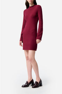 Robe courte Florane en laine - Bordeaux