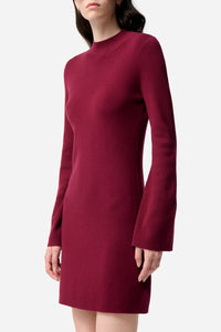 Robe courte Florane en laine - Bordeaux