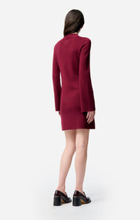 Robe courte Florane en laine - Bordeaux