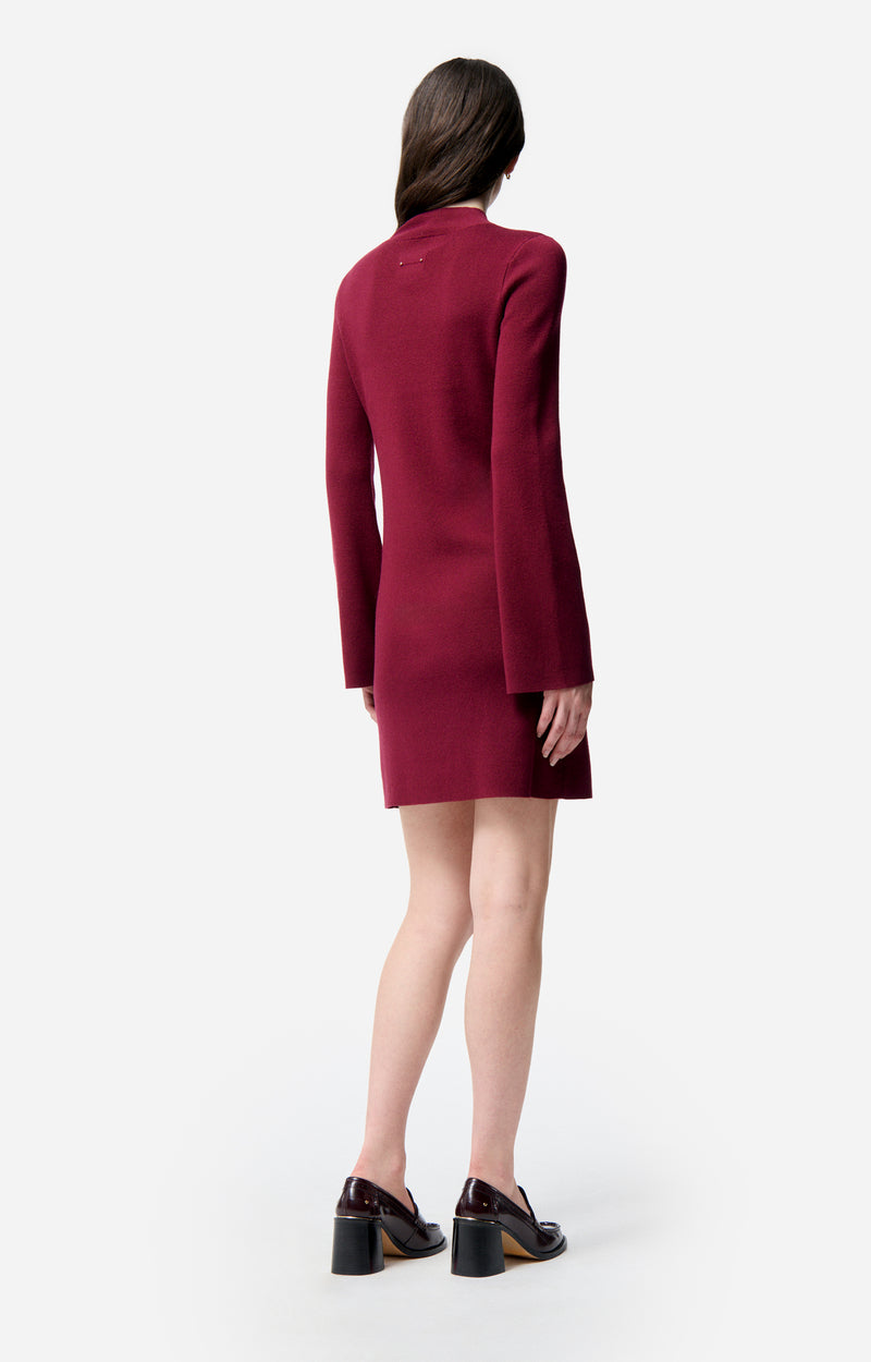 Robe courte Florane en laine - Bordeaux