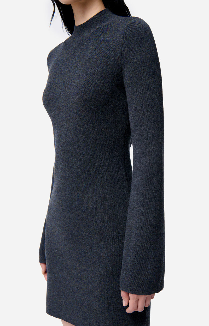 Robe courte Florane en laine - Anthracite