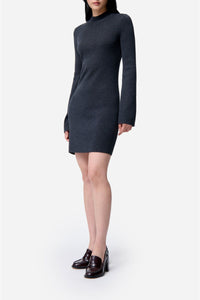 Robe courte Florane en laine - Anthracite