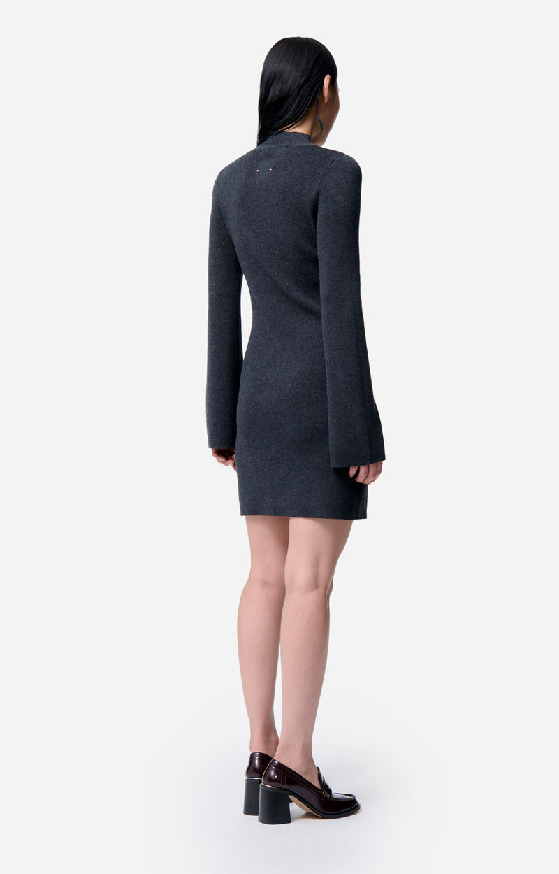 Robe courte Florane en laine - Anthracite