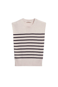 Pull Cassandra en laine mélangée - Écru & Marine