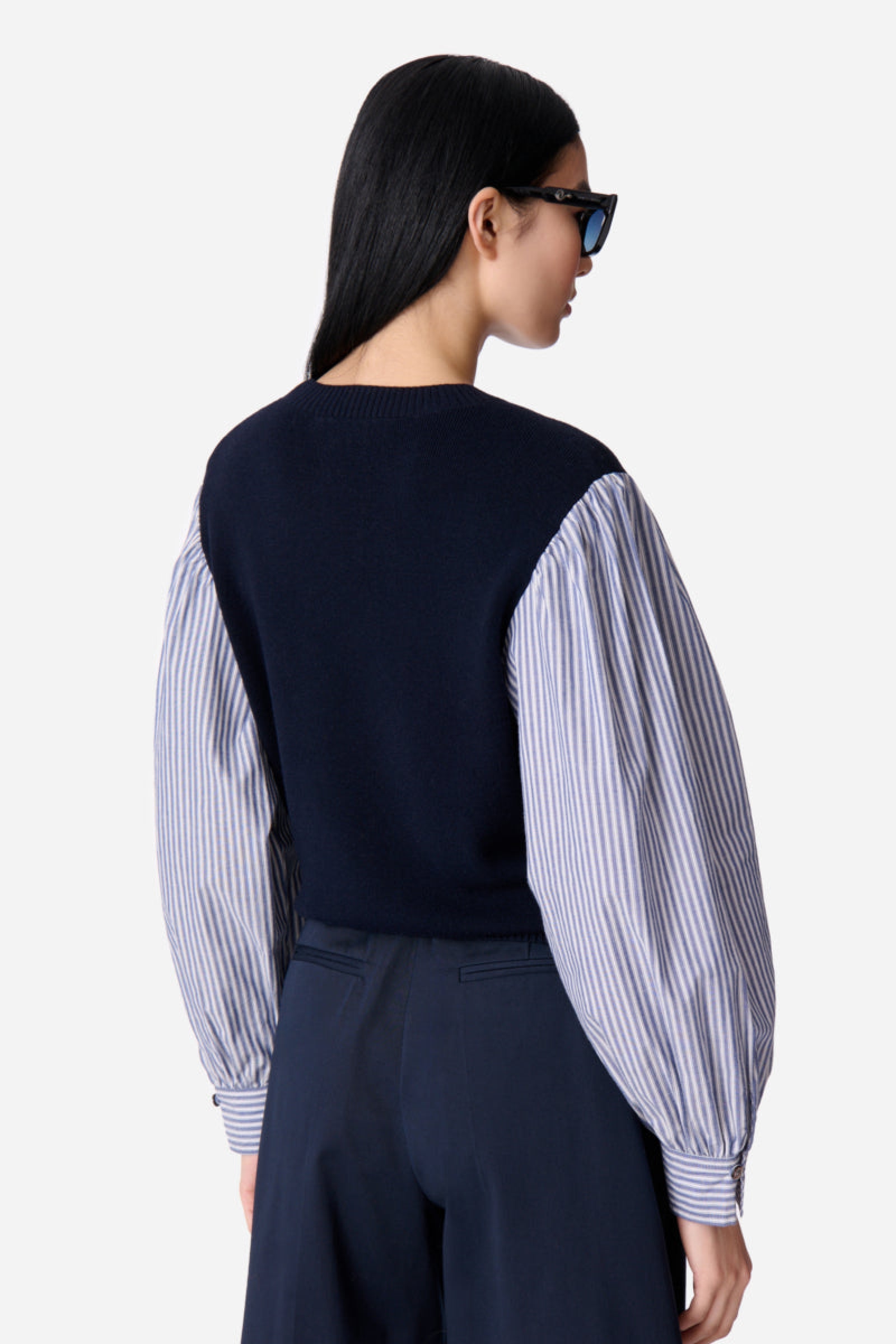 Pull Elektra en laine - Marine