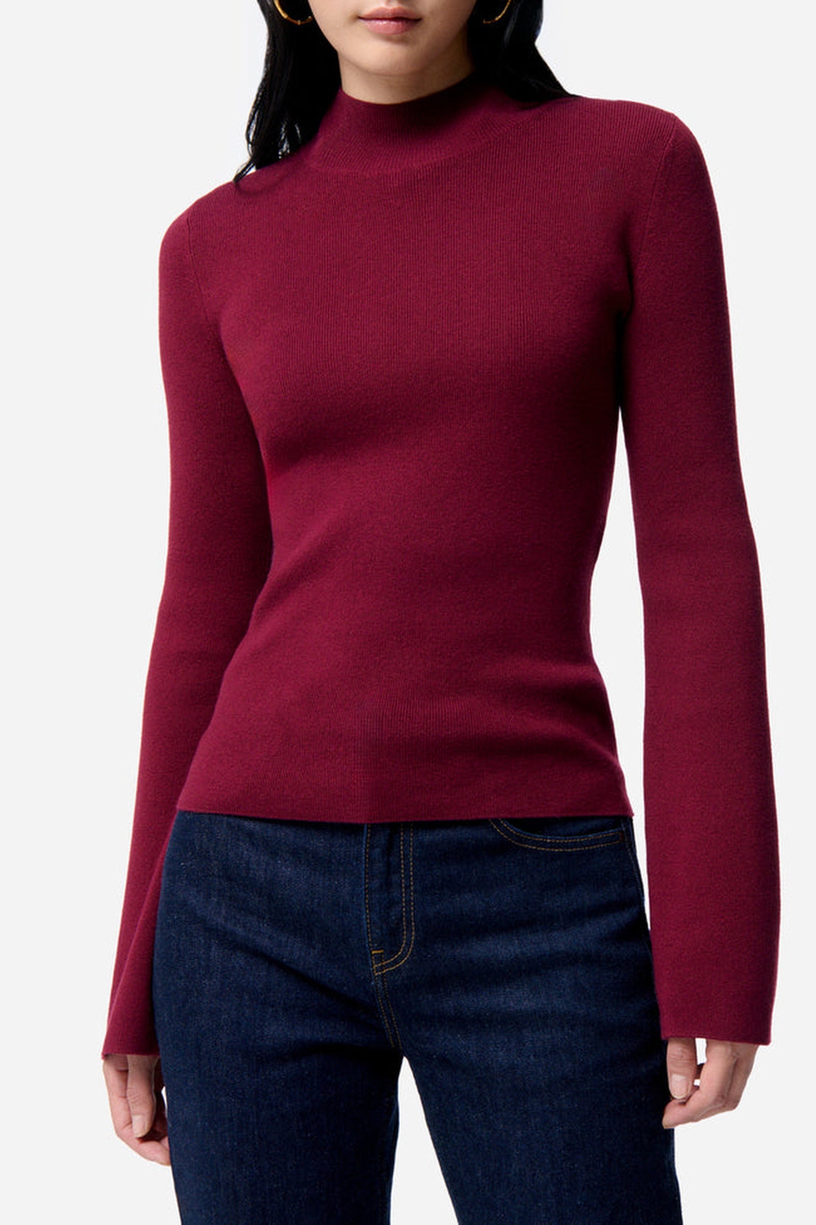 RECO : 110 // Pull Francesca en laine mélangée - Bordeaux