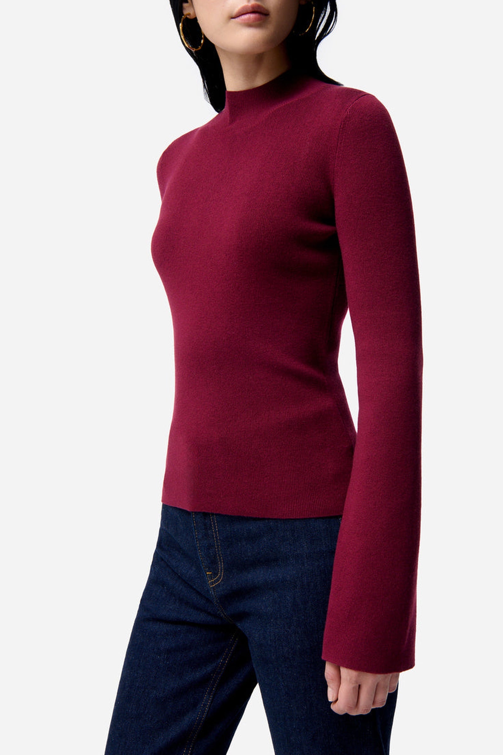 RECO : 110 // Pull Francesca en laine mélangée - Bordeaux