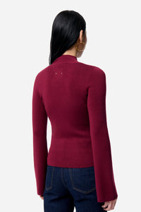 Pull Francesca en laine mélangée - Bordeaux