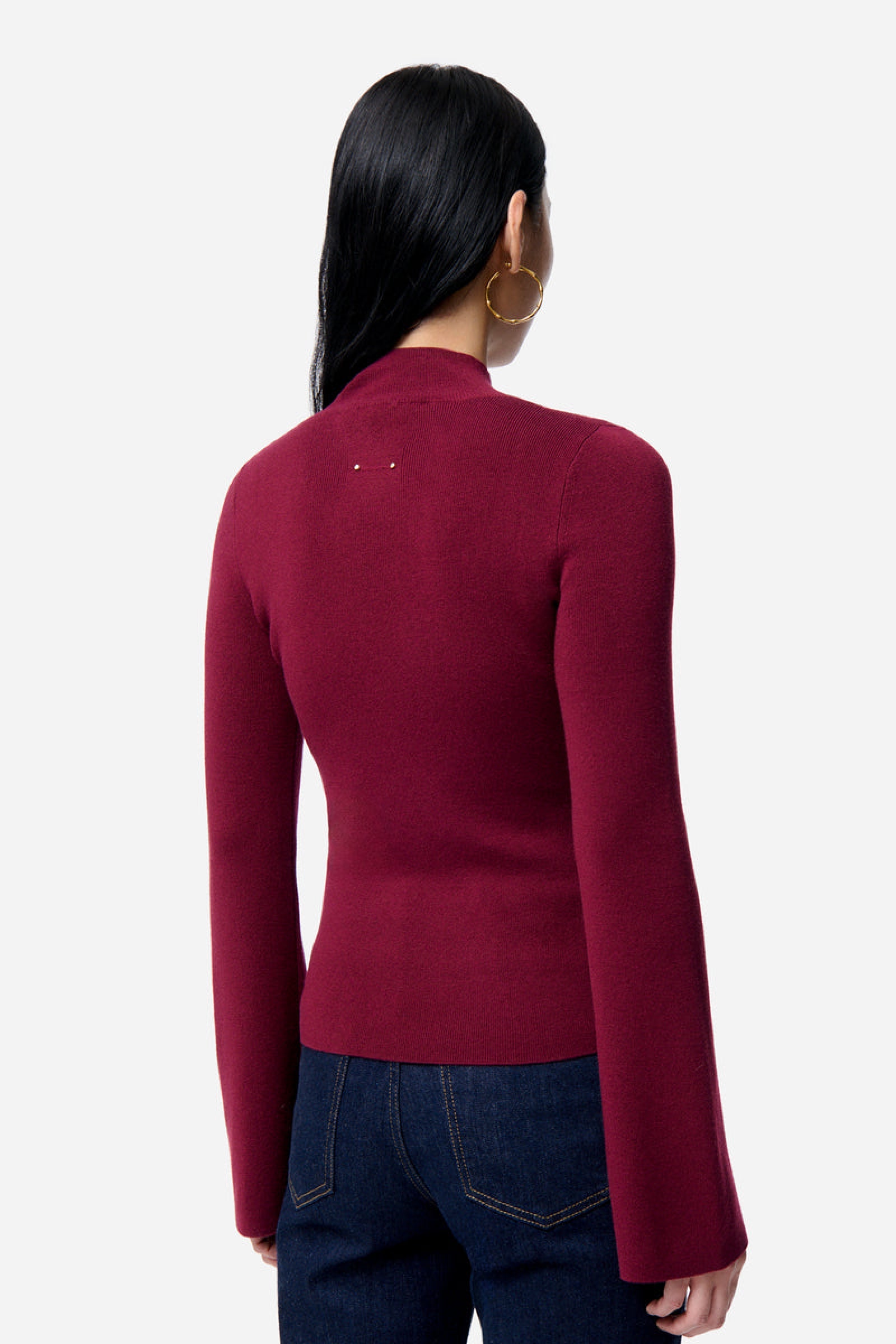 Pull Francesca en laine mélangée - Bordeaux