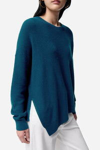 Pull Fontana en laine mélangée - Bleu Canard