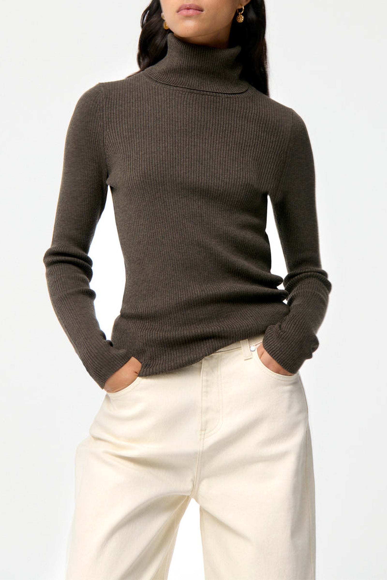 RECO : 65 // Pull Fontenille en laine mélangée - Kaki