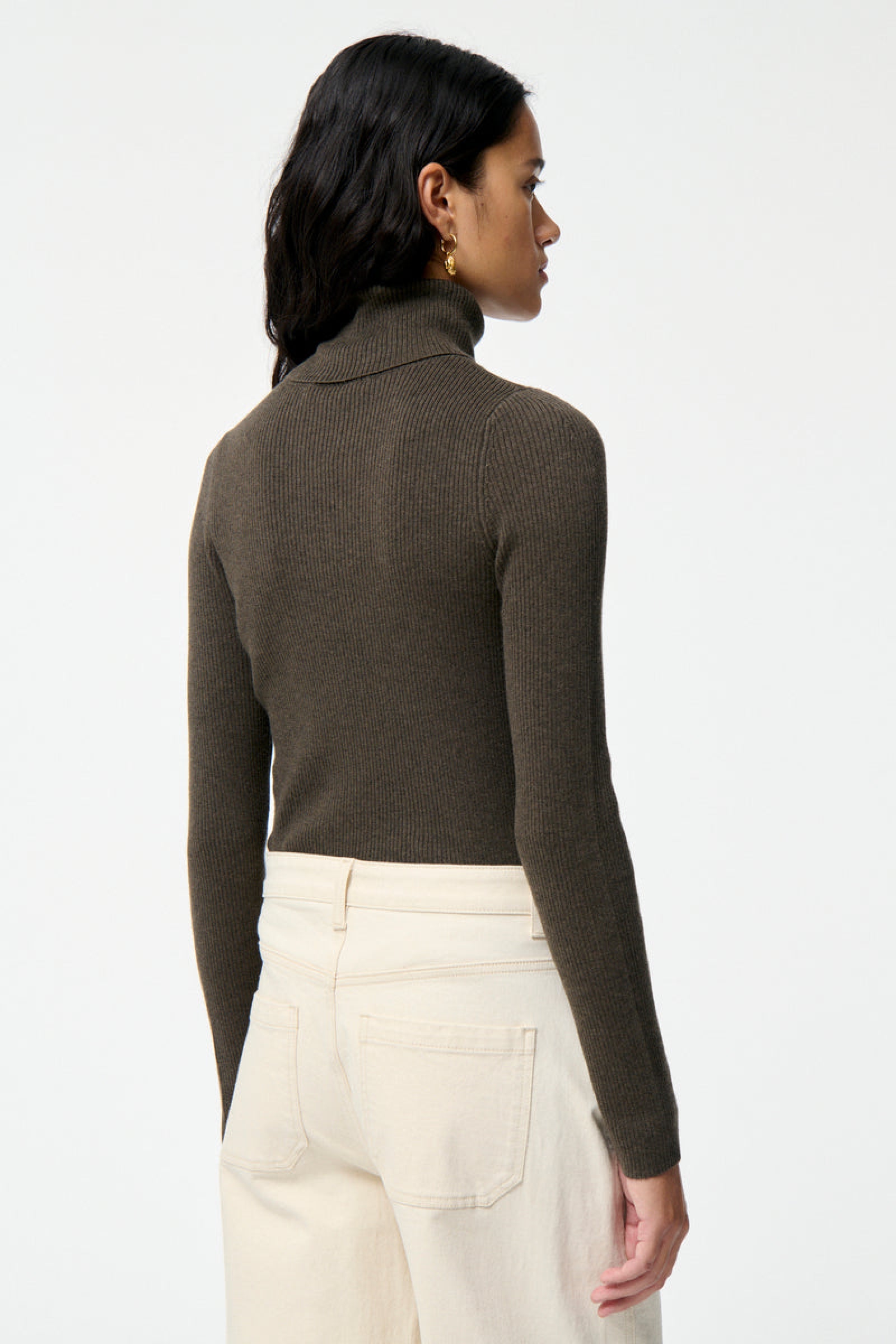 Pull Fontenille en laine mélangée - Kaki