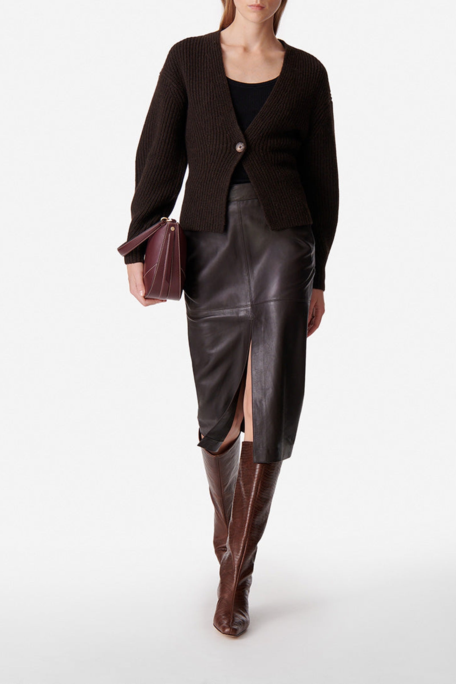 Gilet Deloris en laine - Marron