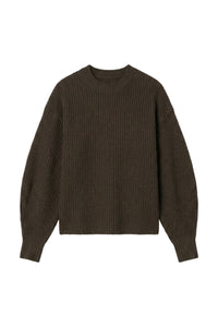 RECO : 130 // Pull col rond en laine - Marron