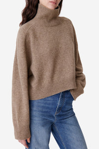 Pull col roulé Ballerine en laine - Fauve
