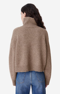 Pull col roulé Ballerine en laine - Fauve