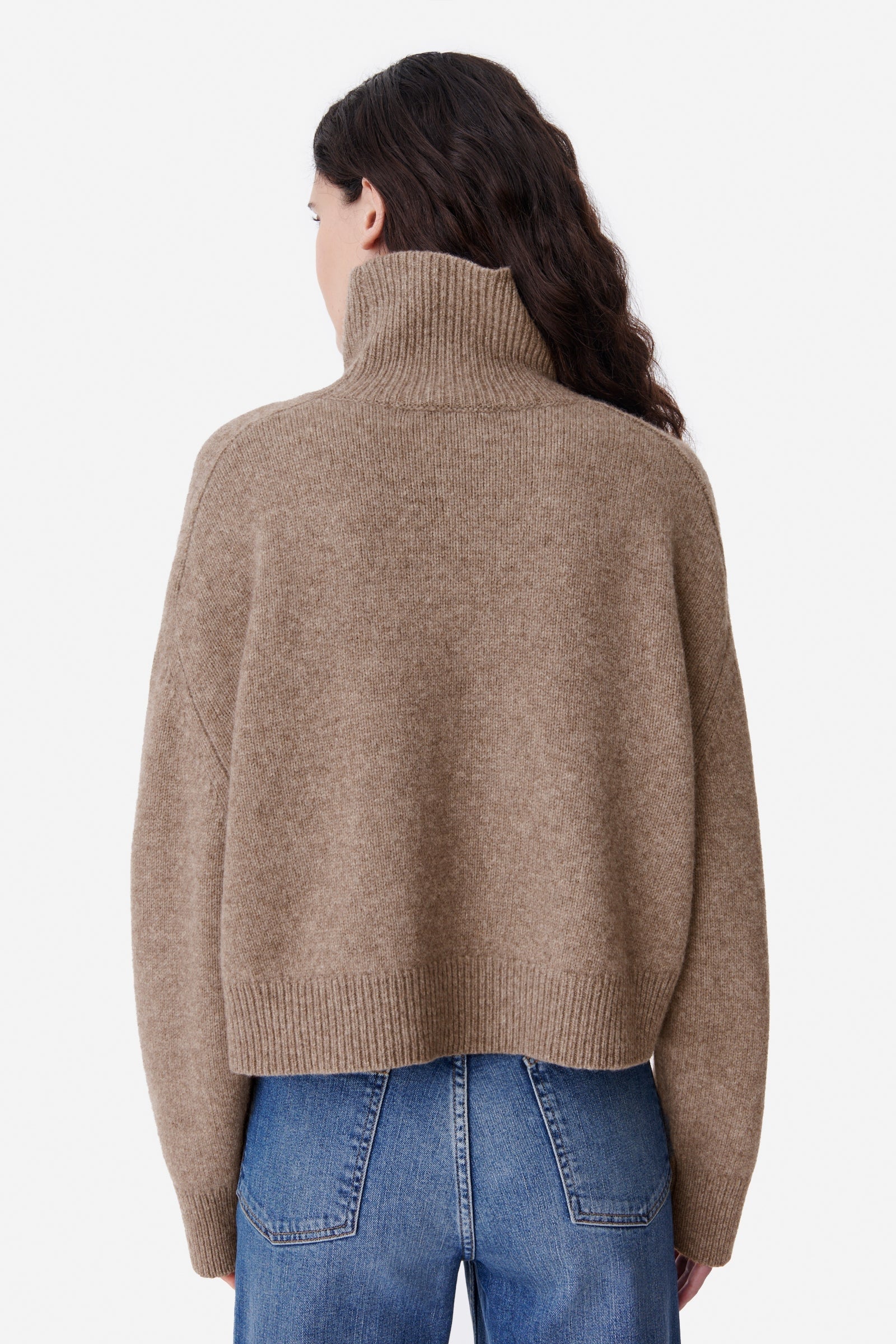 Pull col roulé Ballerine en laine - Fauve
