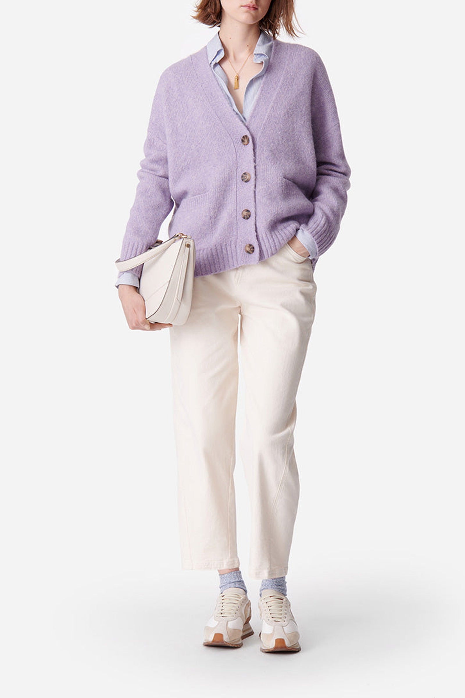 Cardigan Bagatelle en laine - Lilas