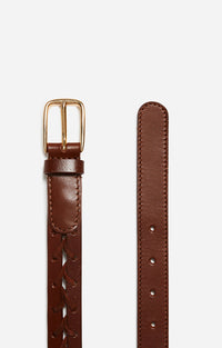 Ceinture 25mm en cuir - Marron