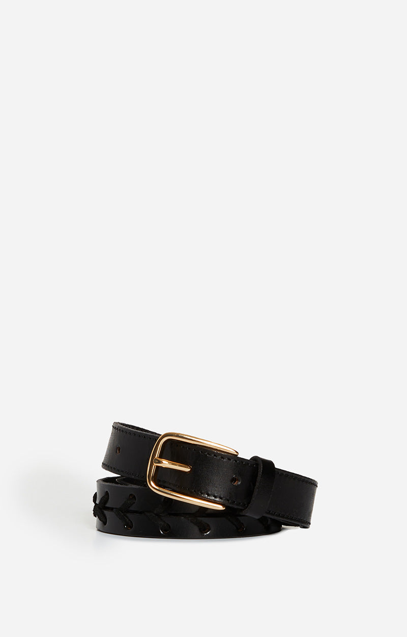 Ceinture 25mm en cuir - Noir