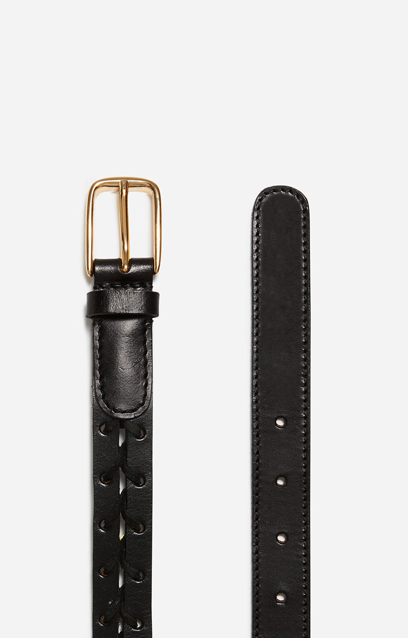 Ceinture 25mm en cuir - Noir