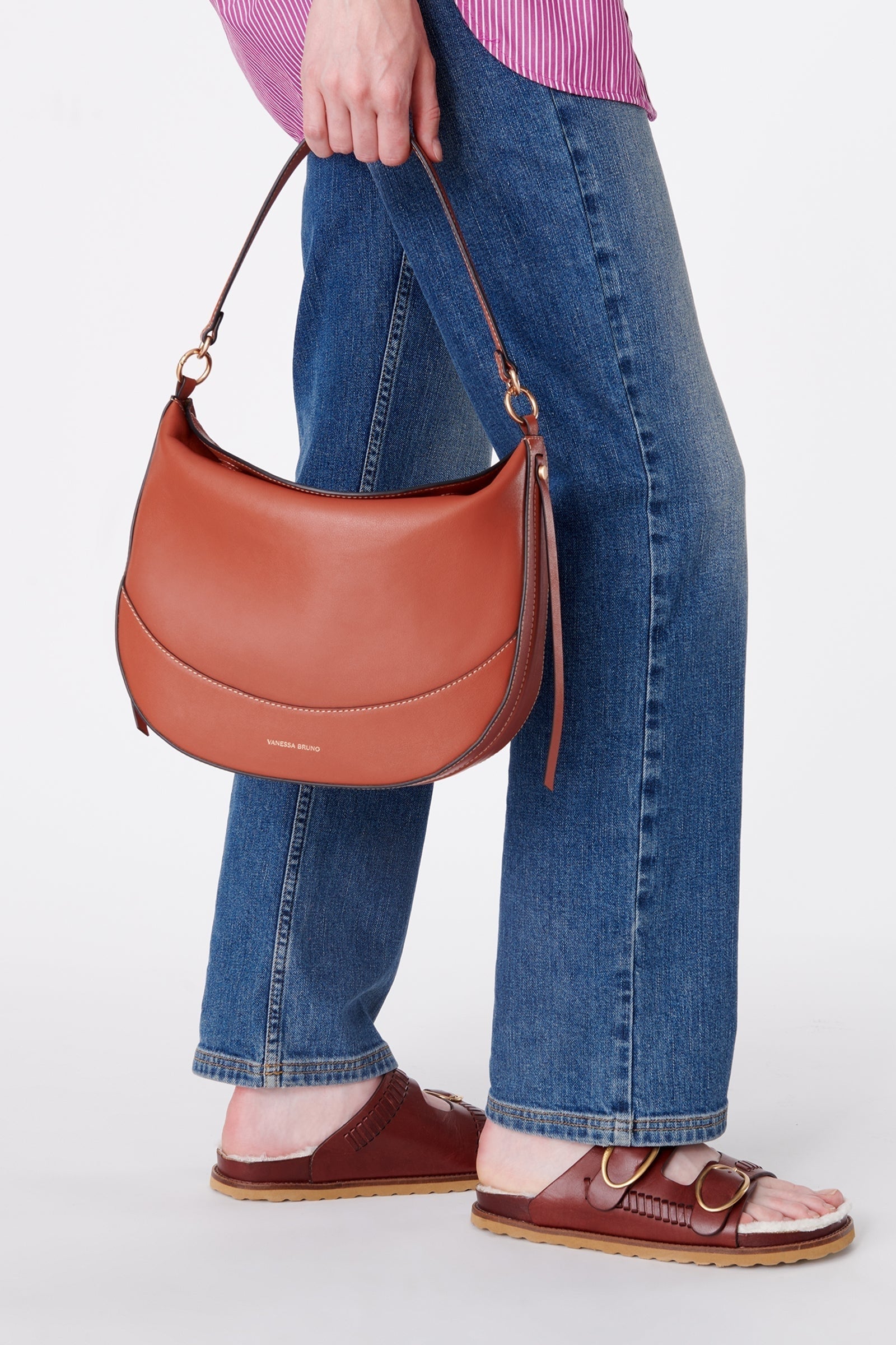 Large Daily Leather Bag - Rust