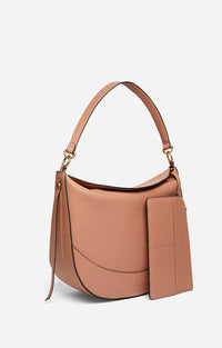 Grand sac Daily en cuir - Nude