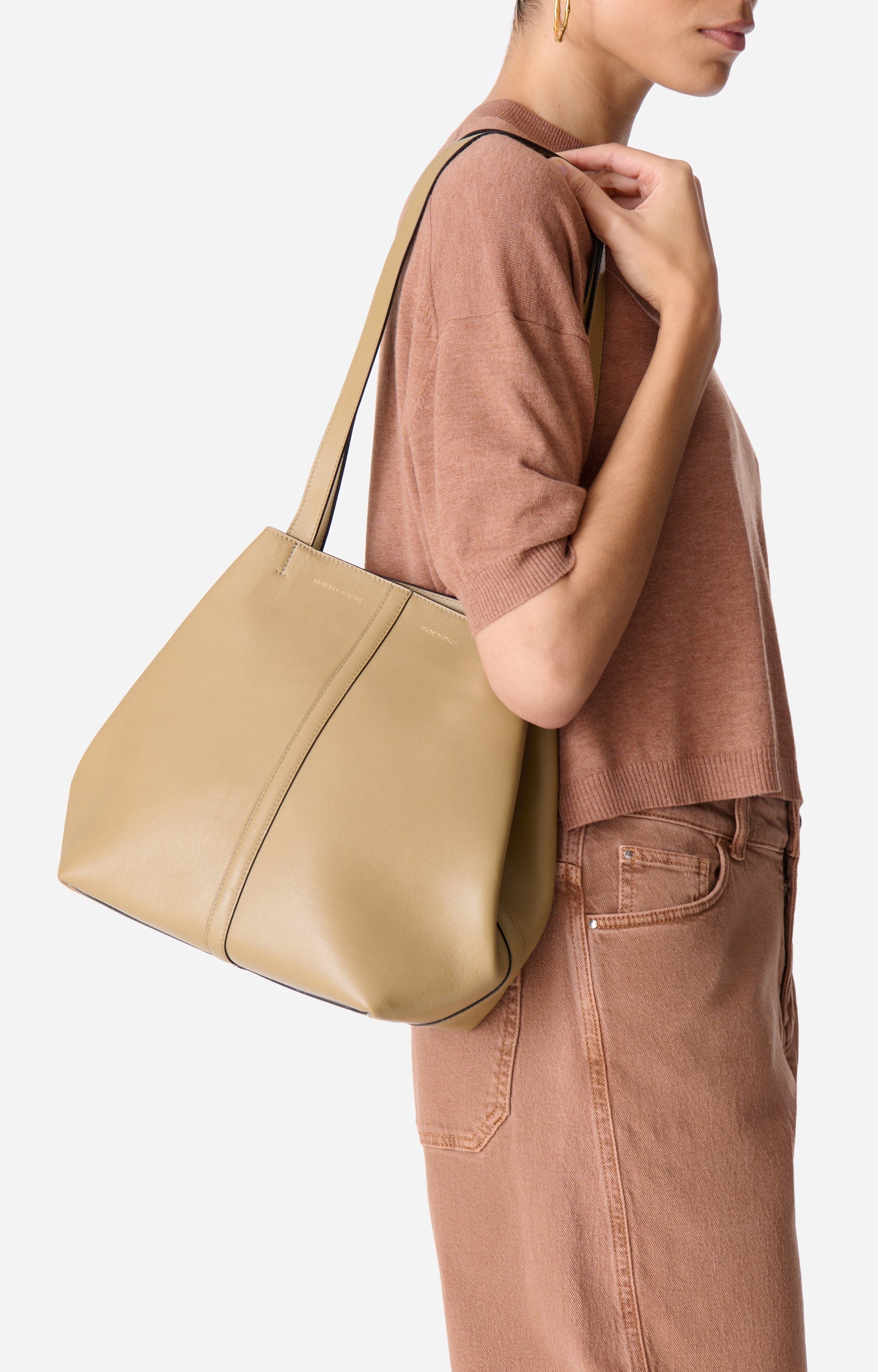 Petit cabas Daily en cuir - Olive
