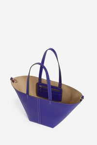 Iconic Daily small leather tote bag - Klein