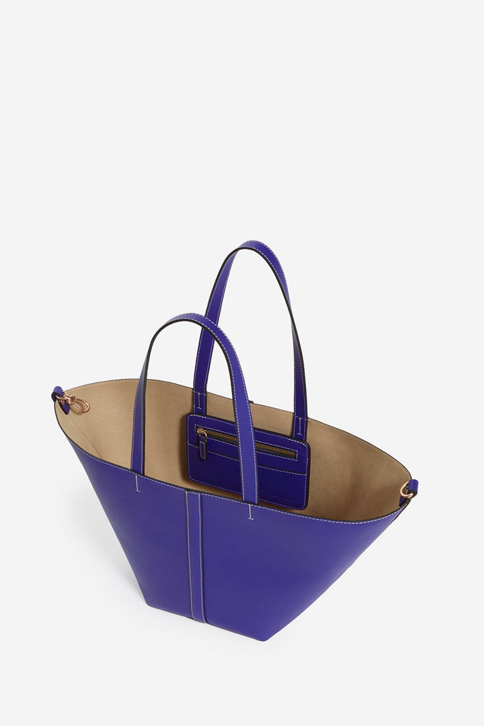 Iconic Daily small leather tote bag - Klein