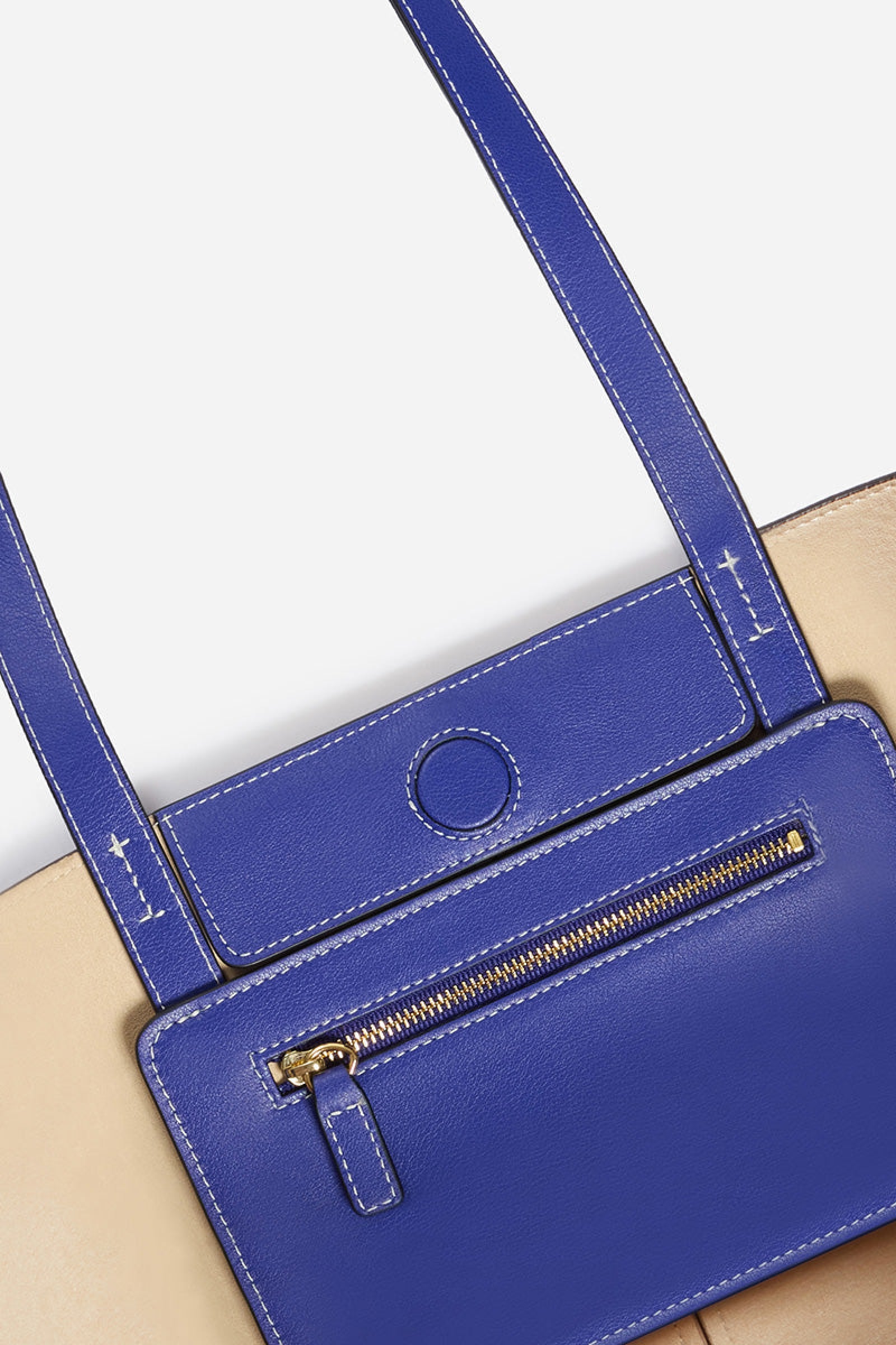 Iconic Daily small leather tote bag - Klein