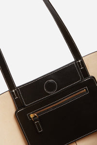 Iconic Daily small leather tote bag - Black