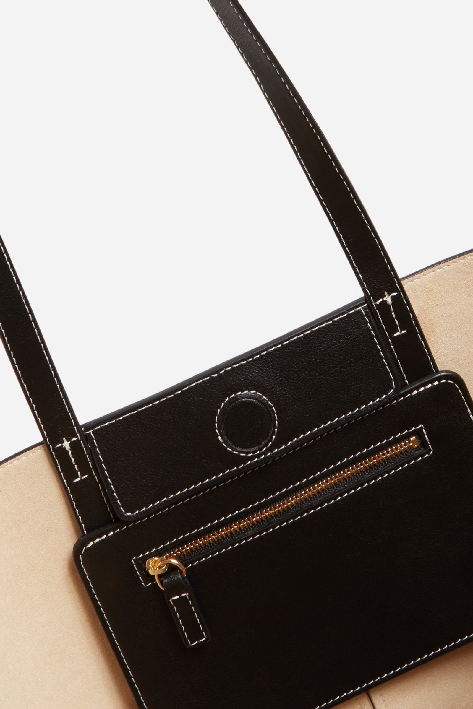 Iconic Daily small leather tote bag - Black