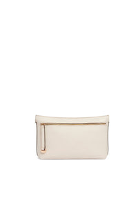 Pochette zippée Daily en cuir - Ivoire