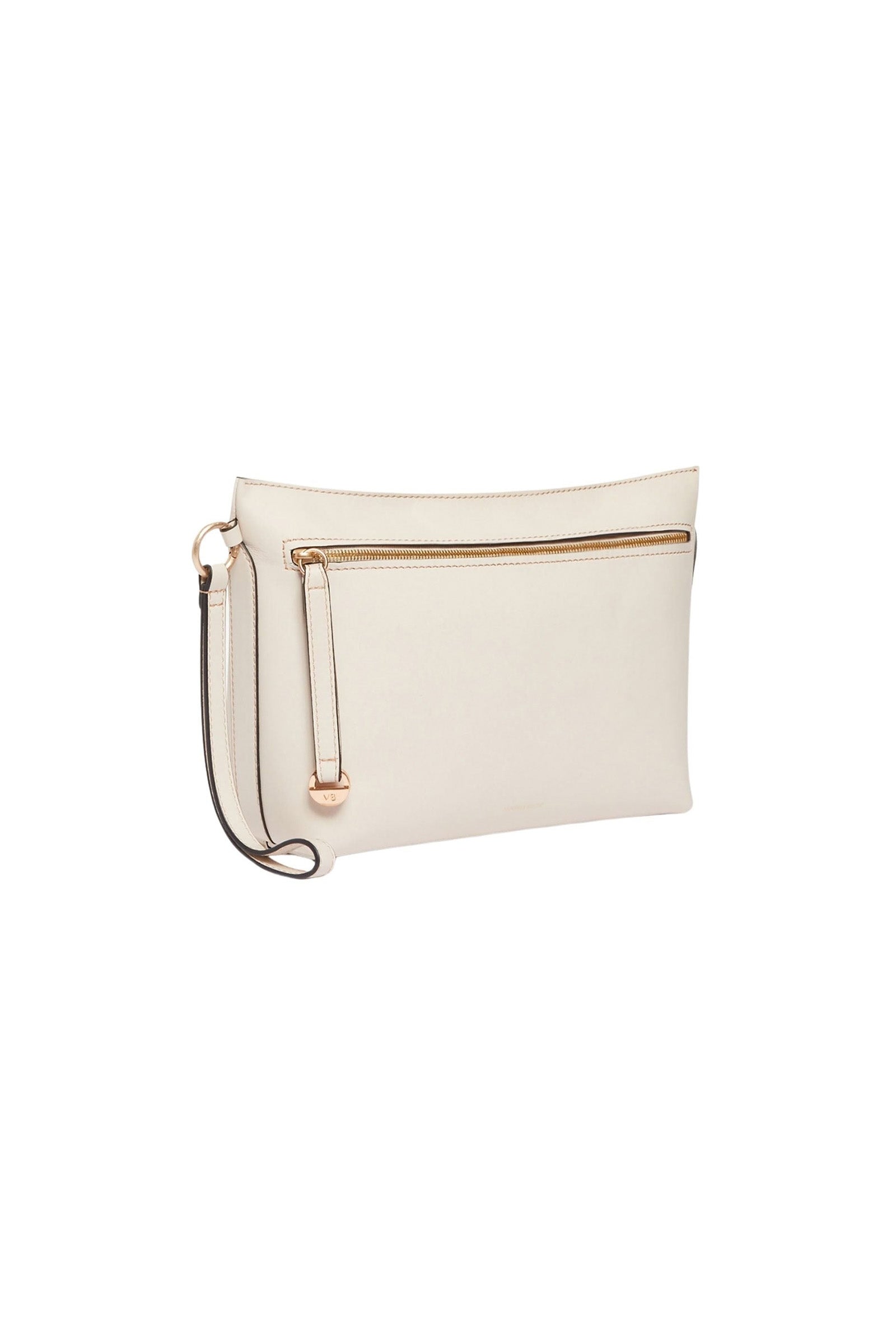 Pochette zippée Daily en cuir - Ivoire