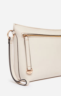 Pochette zippée Daily en cuir - Ivoire
