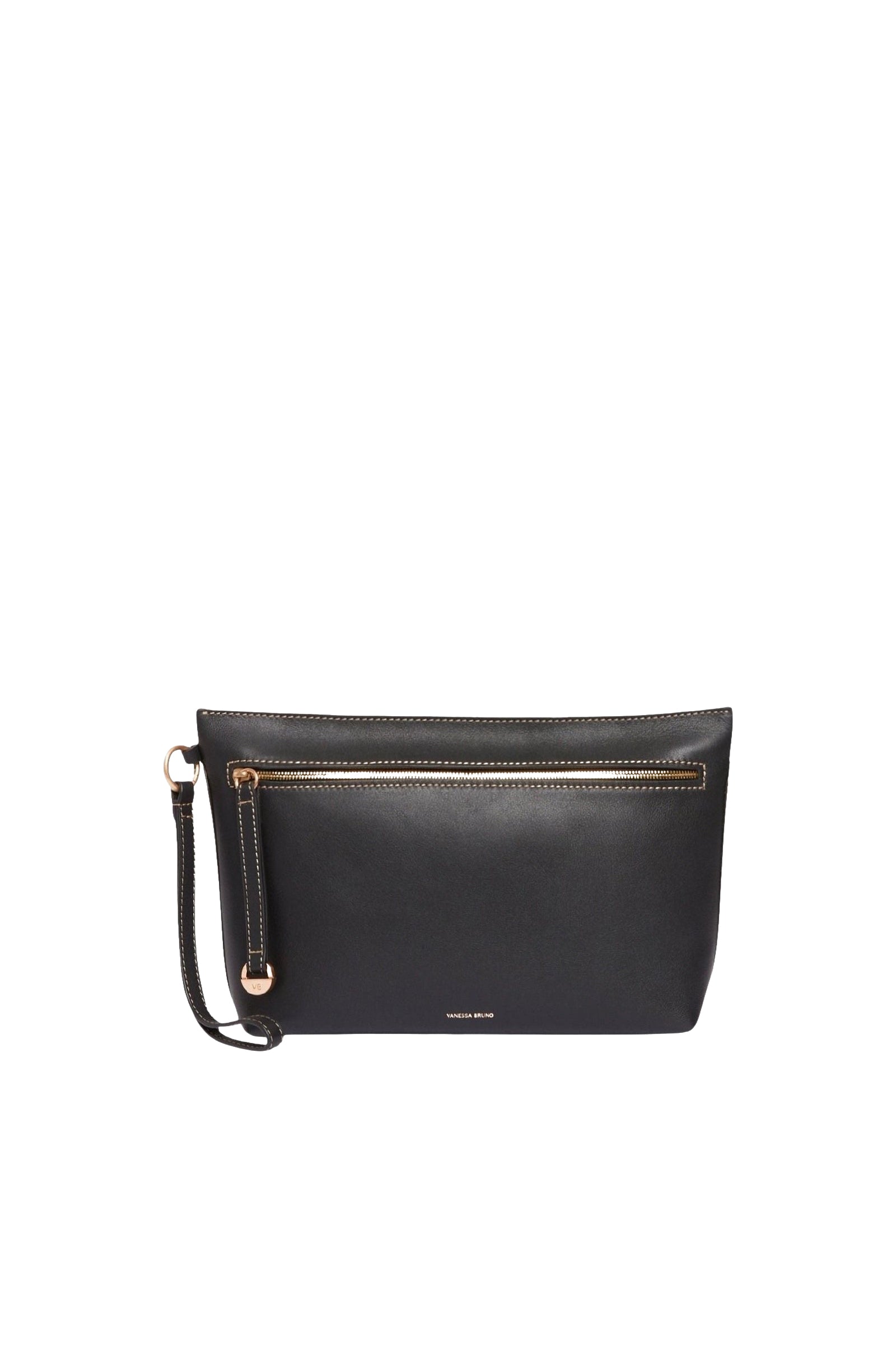 Pochette Zippée Daily en cuir - Noir