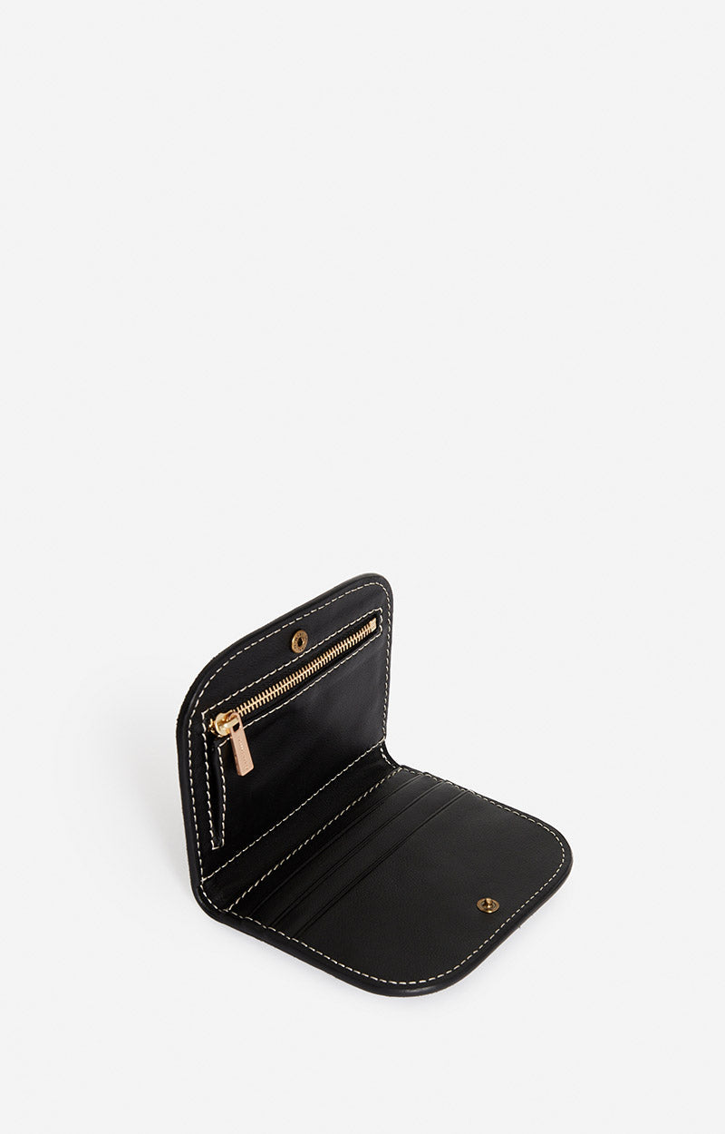 Portefeuille Lou en cuir - Noir